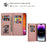 For iPhone 16 Pro Max Case Leather Wallet Phone Cover Starry Sky Carving - Rose Gold - 5