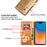 For iPhone 16 Pro Max Case Glitter Leather Stand Phone Cover Zipper Pocket - Gold - 4