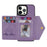 N.BEKUS For iPhone 16 Pro Max Leather Zipper Case Card Holder Phone Cover with Shoulder Strap - Purple - 3