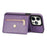 N.BEKUS For iPhone 16 Pro Max Leather Zipper Case Card Holder Phone Cover with Shoulder Strap - Purple - 4