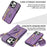 N.BEKUS For iPhone 16 Pro Max Leather Zipper Case Card Holder Phone Cover with Shoulder Strap - Purple - 6