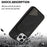 For iPhone 16 Pro Max Wallet Case Leather Phone Cover Line Imprinted Color Splicing - Black - 6