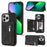 For iPhone 16 Pro Case Zipper Pocket Wallet Kickstand Phone Guard Cover - Black - 1