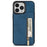 For iPhone 16 Pro Max Case Zipper Wallet Kickstand PU+TPU Phone Cover - Blue - 5