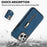 For iPhone 16 Pro Max Case Zipper Wallet Kickstand PU+TPU Phone Cover - Blue - 6