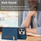 For iPhone 16 Pro Max Case Zipper Wallet Kickstand PU+TPU Phone Cover - Blue - 7
