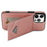 N.BEKUS For iPhone 16 Pro Case Leather+TPU Kickstand Phone Cover with Card Holder - Pink - 2