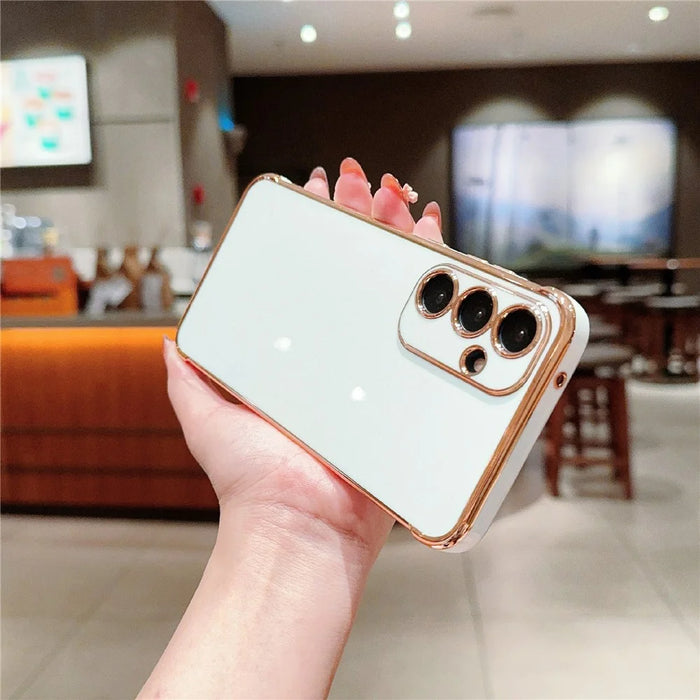 For Samsung Galaxy A55 5G Case Electroplated Design Soft TPU Phone Cover - Ivory White - 2