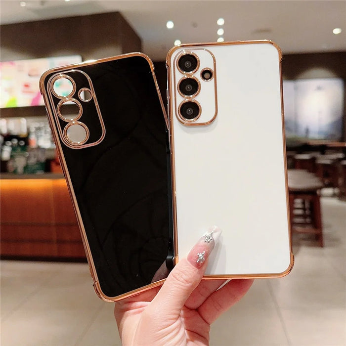 For Samsung Galaxy A55 5G Case Electroplated Design Soft TPU Phone Cover - Ivory White - 3