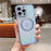 For iPhone 16 Pro Magnetic Case TPU Gradient Electroplated Phone Cover - Colorful Blue - 2