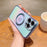 For iPhone 16 Pro Magnetic Case TPU Gradient Electroplated Phone Cover - Colorful Blue - 3