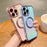 For iPhone 16 Pro Magnetic Case TPU Gradient Electroplated Phone Cover - Colorful Blue - 5
