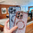 For iPhone 16 Pro Max Case Compatible with MagSafe TPU Phone Cover Glitter Leopard Print Pattern - Silver - 7