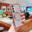 For Samsung Galaxy S23 Magnetic Case Glitter Leopard Print TPU Electroplating Phone Cover - Rose Pink - 2