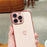 For iPhone 16 Pro Case Electroplating Soft TPU Phone Cover Hollow Love Heart - Pink - 5