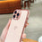 For iPhone 16 Pro Max Case Love Heart Pattern TPU Phone Cover Electroplating Edge - Pink - 6
