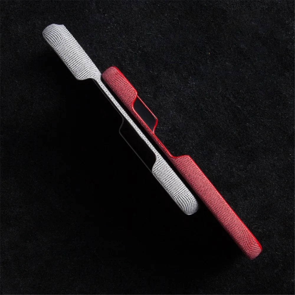 For iPhone 16 Pro Case Cloth Texture Anti-Scratch Protective PC Phone Cover - Grey - 3