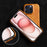For iPhone 16 Pro Max Case Calf Texture PU Leather Coated PC Phone Cover - Orange - 5