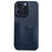 For iPhone 16 Pro Case PU Leather Card Slot Cloth Texture Hard PC Phone Cover - Blue - 1