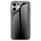 For iPhone 16 Plus Case Carbon Fiber Texture Tempered Glass+TPU Phone Cover - Black - 1