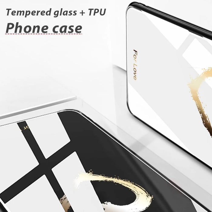For iPhone 16 Plus Case Tempered Glass+PC+TPU Phone Cover - Lovely - 2