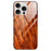 For iPhone 16 Pro Max Case TPU Frame Tempered Glass Back Phone Cover Wood Texture - Orange - 1