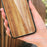 For iPhone 16 Pro Max Case TPU Frame Tempered Glass Back Phone Cover Wood Texture - Orange - 2
