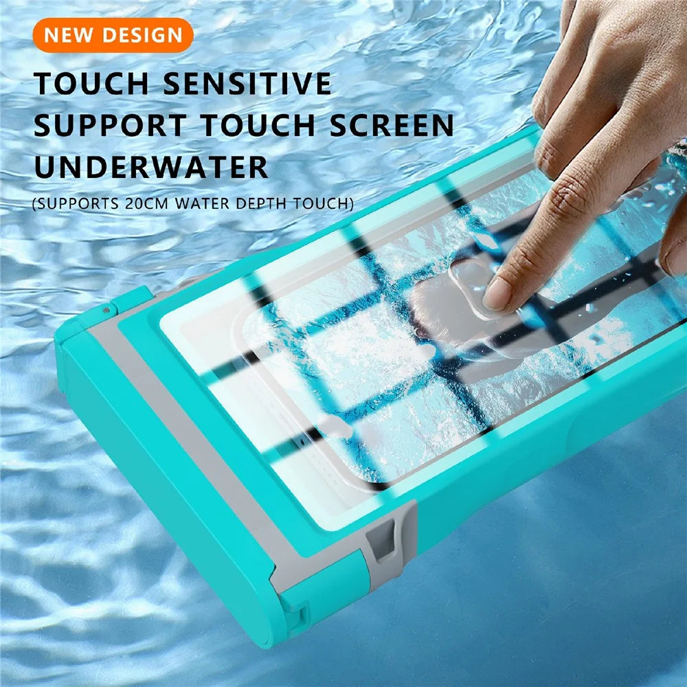 SHELLBOX 15m Waterproof Cellphone Pouch 7-inch Phone Touch Screen Diving Swimming Drifting Protective Bag - Blue - 3