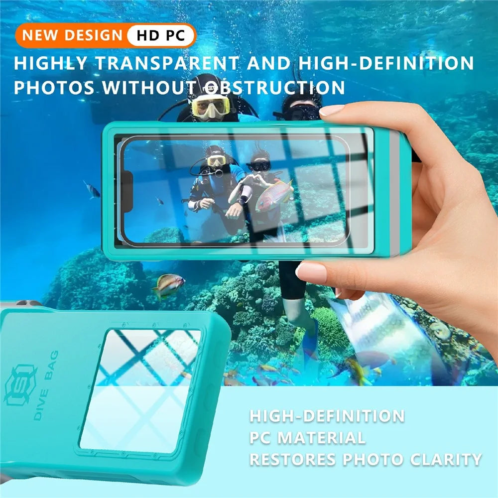 SHELLBOX 15m Waterproof Cellphone Pouch 7-inch Phone Touch Screen Diving Swimming Drifting Protective Bag - Blue - 6