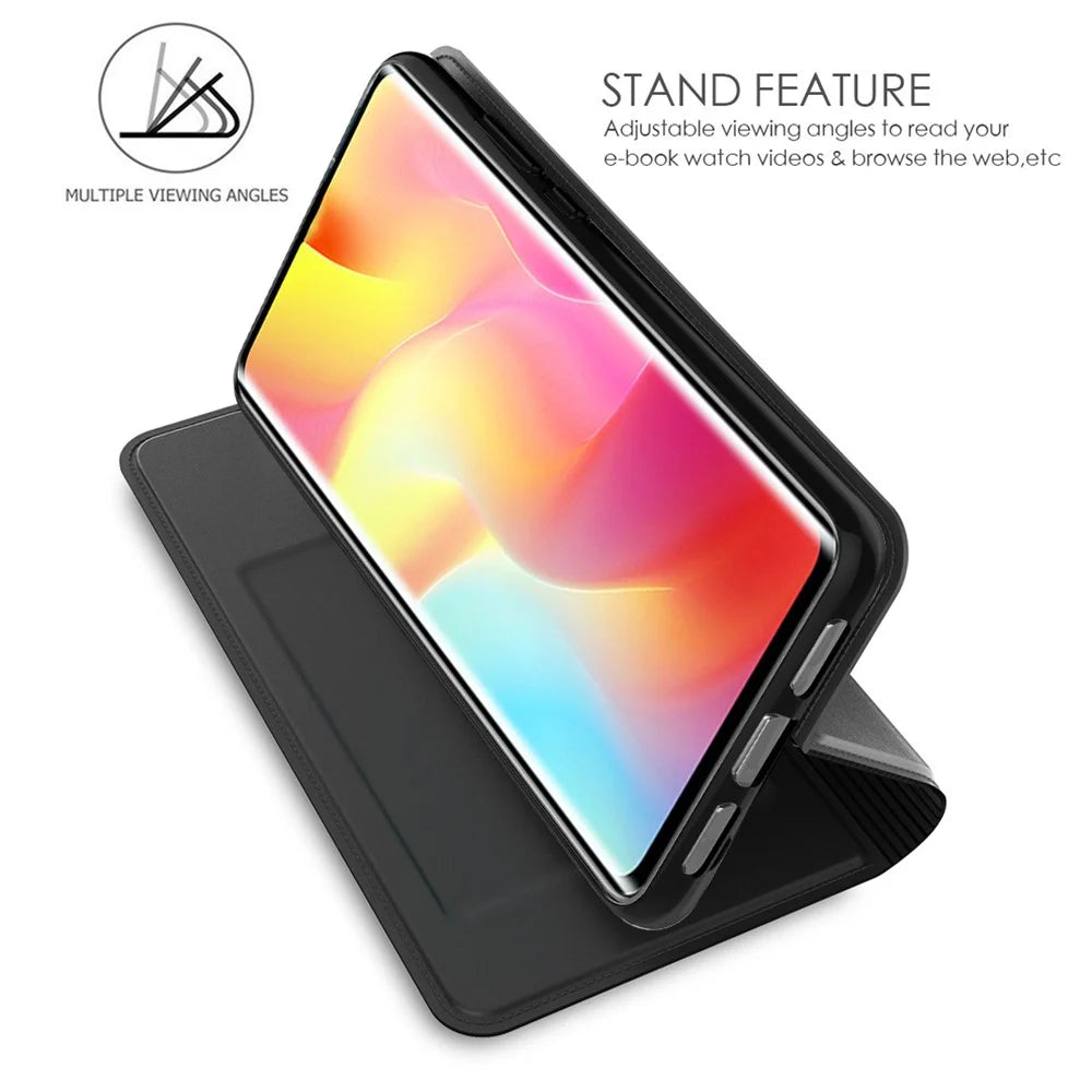 For Sony Xperia 1 VI Case Leather Folio Flip Cover Magnetic Closure - Black - 2