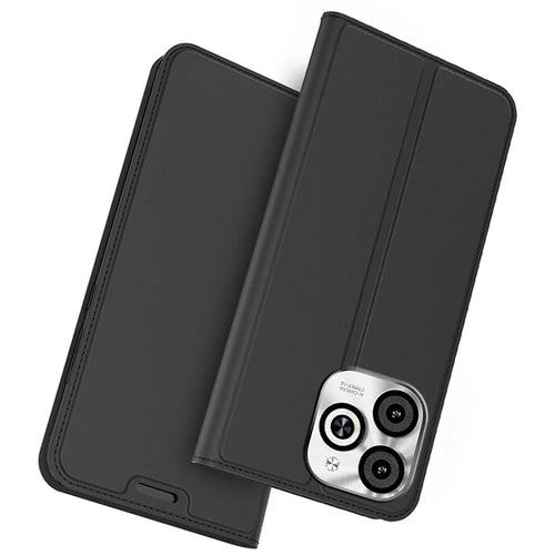 For Infinix Smart 8 4G Case Stand Card Slot Leather Phone Cover Auto Magnetic Closed - Black - 1