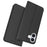 For iPhone 16 Plus Case Card Slot Stand Strong Magnetic Closure PU Leather Phone Cover - Black - 1