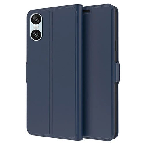 For Sony Xperia 10 VI Case PU Leather Magnetic Flip Phone Cover with Card Holder Slot  - Blue - 1