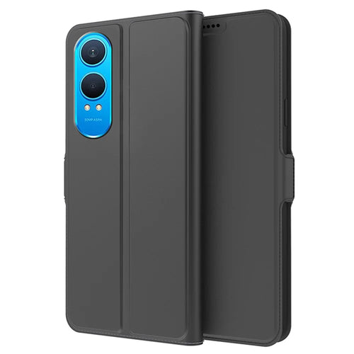 For OnePlus Nord CE4 Lite 5G Case Card Holder Slot Design PU Leather Folio Phone Cover - Black - 1