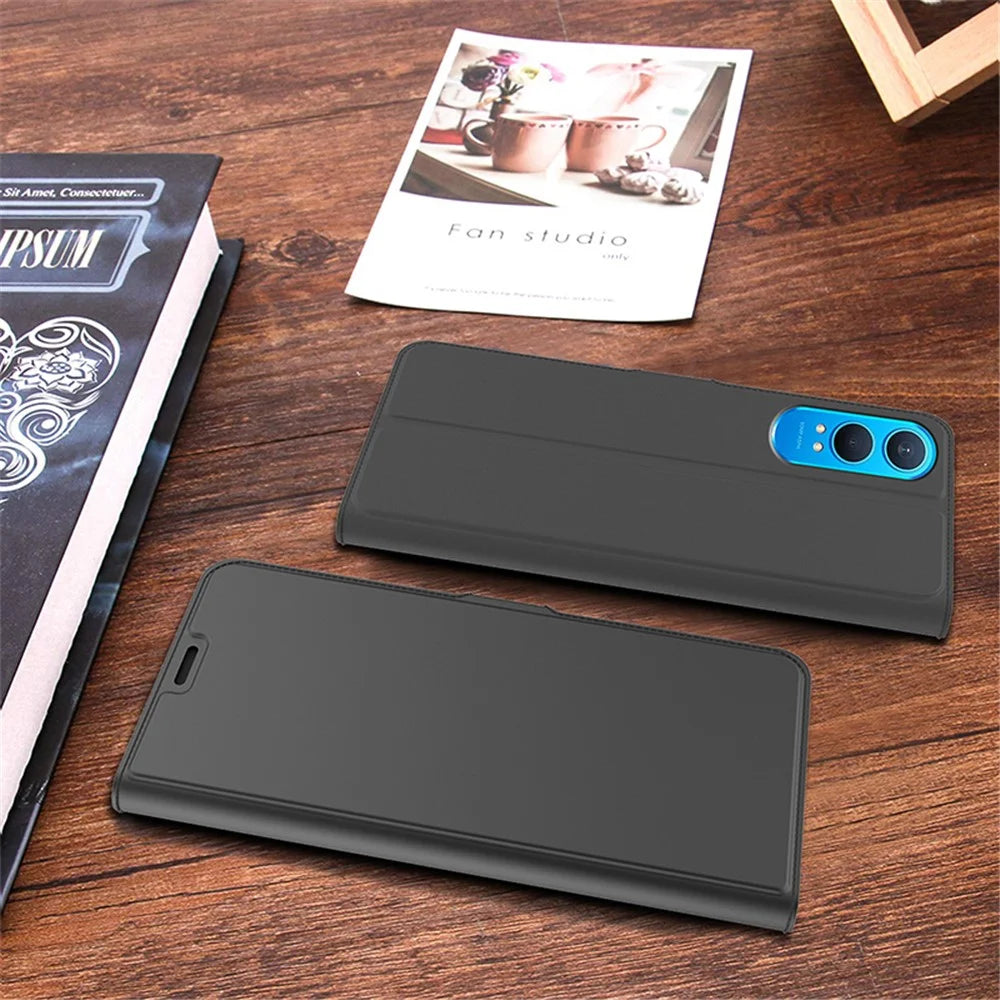 For OnePlus Nord CE4 Lite 5G Case Card Holder Slot Design PU Leather Folio Phone Cover - Black - 7