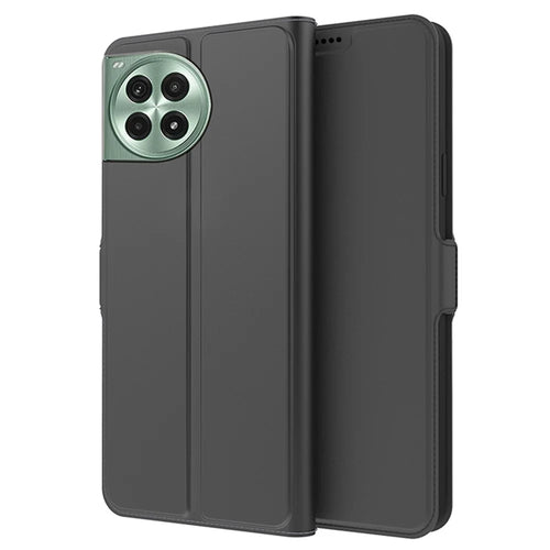 For OnePlus Ace 3 Pro 5G Case Stand View Magnetic Protect PU Leather Phone Cover - Black - 1