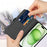 For iPhone 16 Pro Case PU Leather Phone Cover Card Slot Stand Magnetic Clasp - Black - 4