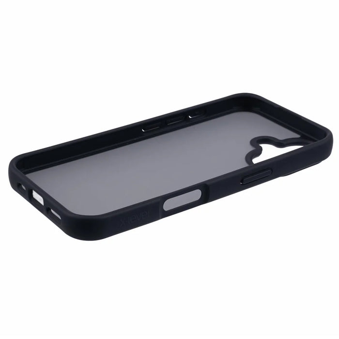 X-LEVEL For iPhone 16 Case Acrylic + TPU Rubberized Protective Phone Cover - Black - 4