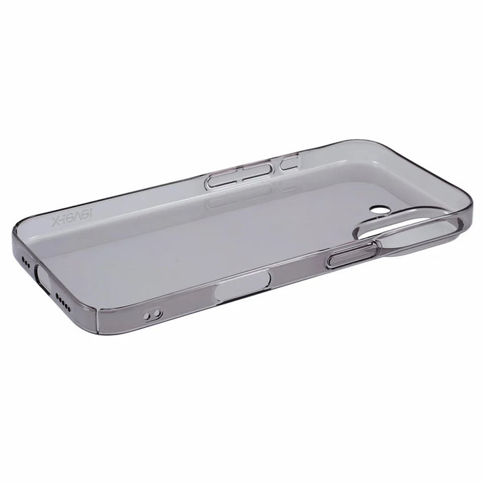 X-LEVEL For iPhone 16 Case Slim Hard PC Transparent Shockproof Phone Cover - Transparent Black - 4