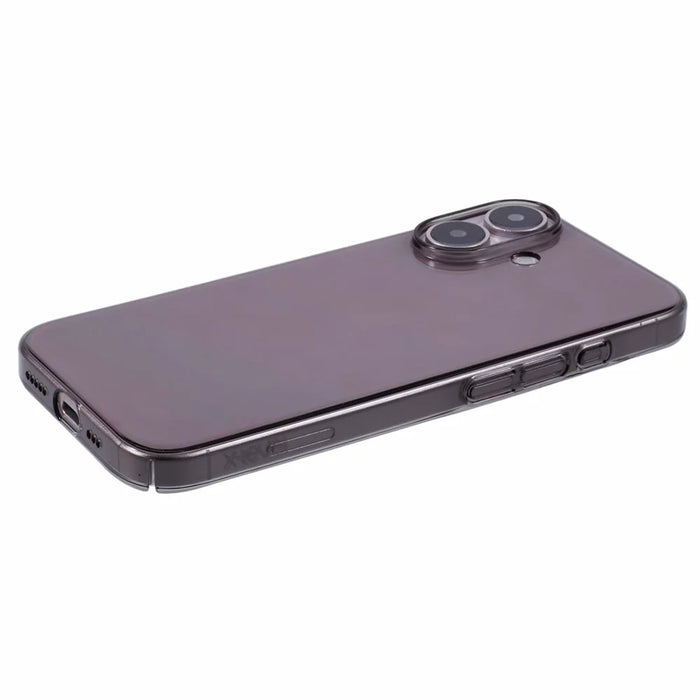 X-LEVEL For iPhone 16 Case Slim Hard PC Transparent Shockproof Phone Cover - Transparent Black - 5