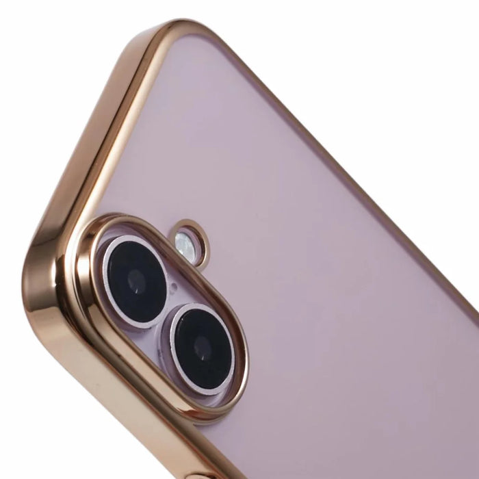 X-LEVEL For iPhone 16 Case Hard PC Transparent Shockproof Phone Cover - Gold - 6
