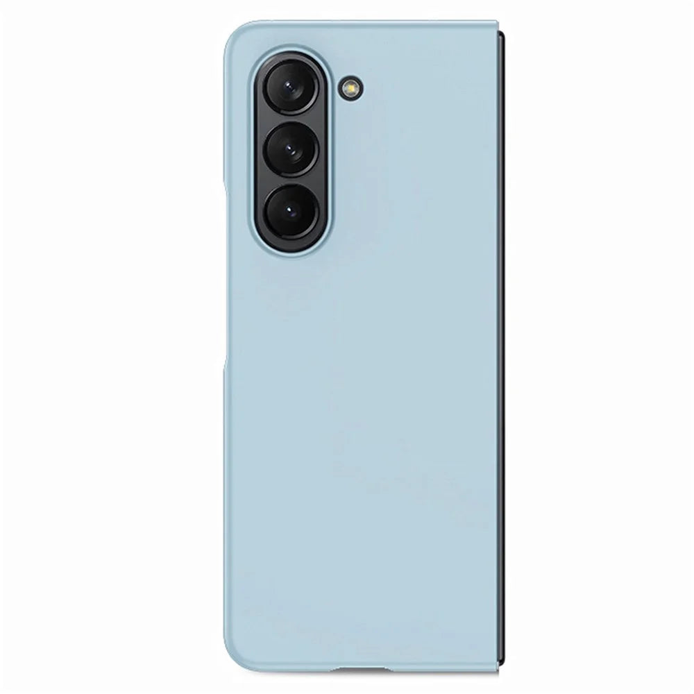 For Samsung Galaxy Z Fold6 5G Case Rubberized PC Phone Cover with Tempered Glass Film - Baby Blue - 6