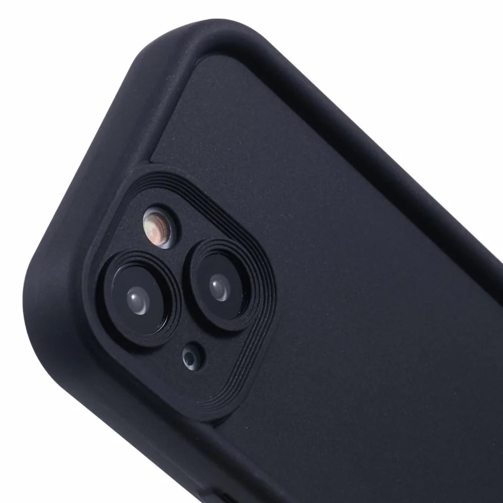 For iPhone 14 Anti-Scratch Phone Case Thickened TPU Phone Cover - Black - 6