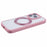 For iPhone 16 Pro Max Phone Case Ring Holder Kickstand PC+TPU Phone Cover - Pink - 7