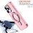 For iPhone 16 Pro Max Hybrid Case TPU+PC Kickstand Phone Protector Glitter Design - Pink - 5
