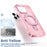 For iPhone 16 Pro Max Hybrid Case TPU+PC Kickstand Phone Protector Glitter Design - Pink - 6