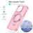 For iPhone 16 Pro Max Hybrid Case TPU+PC Kickstand Phone Protector Glitter Design - Pink - 7