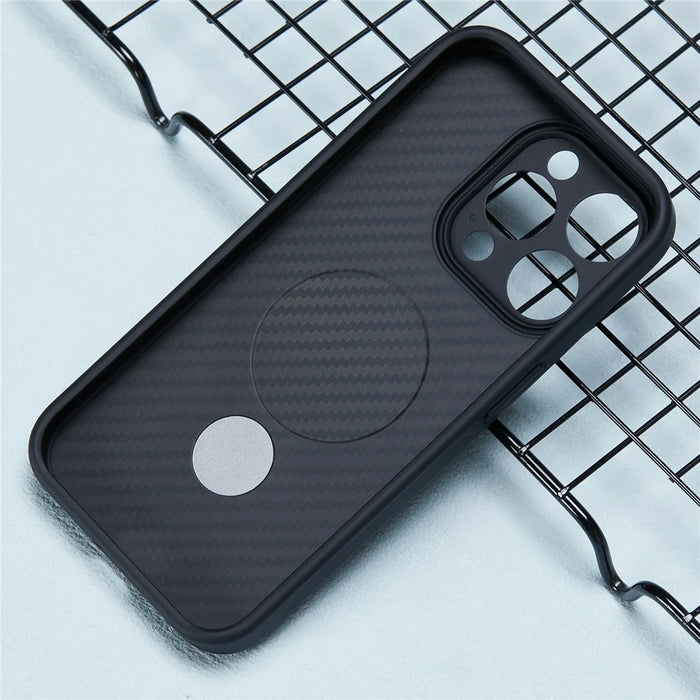 For iPhone 15 Pro Max Case Hidden Magnetic Kickstand TPU+PC Phone Cover with Carbon Fiber Texture - 5