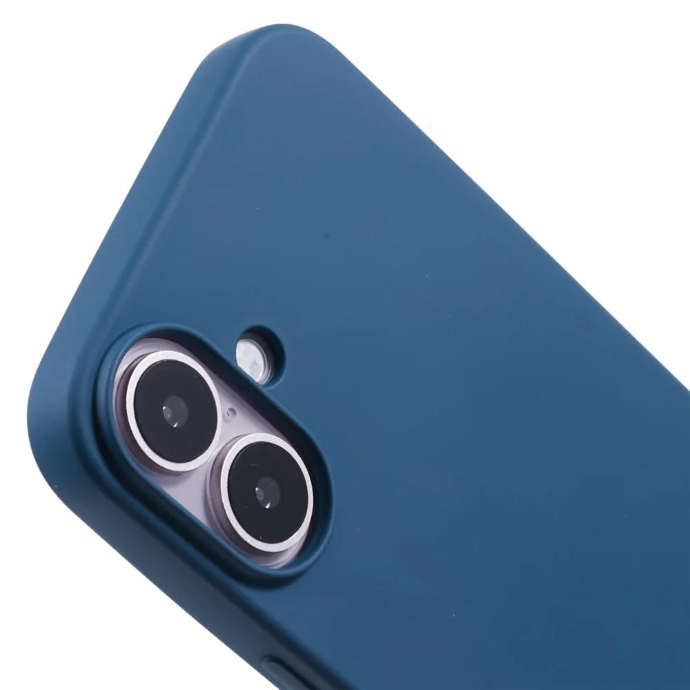 X-LEVEL For iPhone 16 Cell Phone Case Smooth Soft TPU Phone Cover with Liquid Silicone Texture - Blue - 6