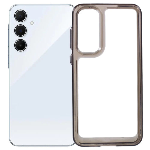 For Samsung Galaxy A35 5G Case TPU+PC 2.0mm Drop-Proof Cell Phone Cover - Transparent Black - 1
